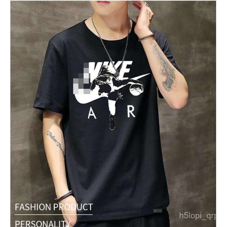 【High quality】Fashion Sport Cotton unisex t shirt for men korean fashion loose teen oversized plus s