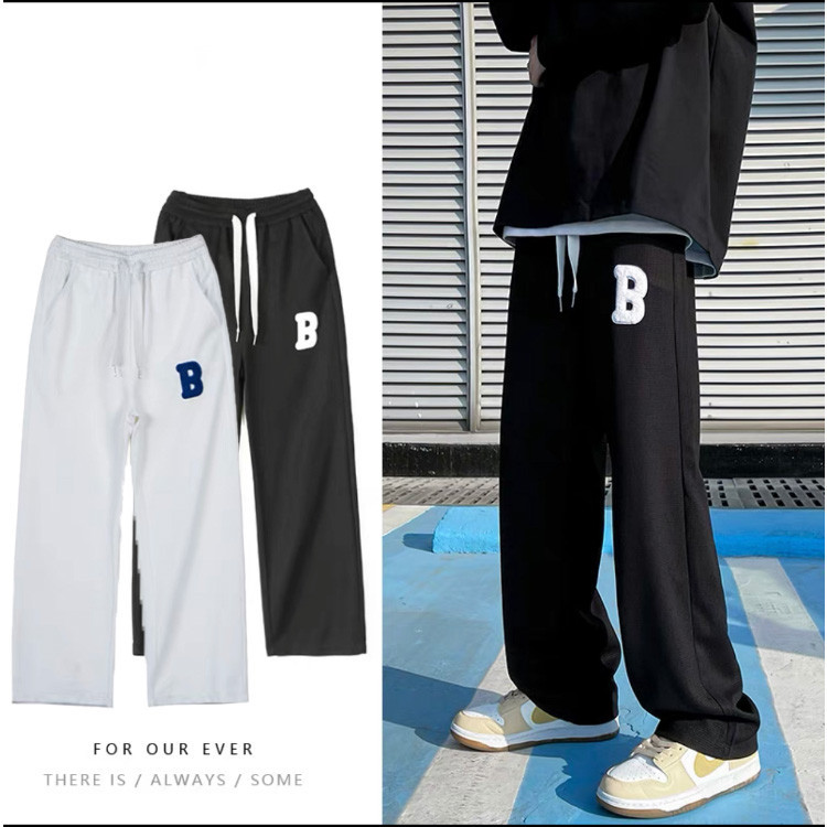 【COD】slacks pants loose straight cut pants korean wide leg sweat pants for men