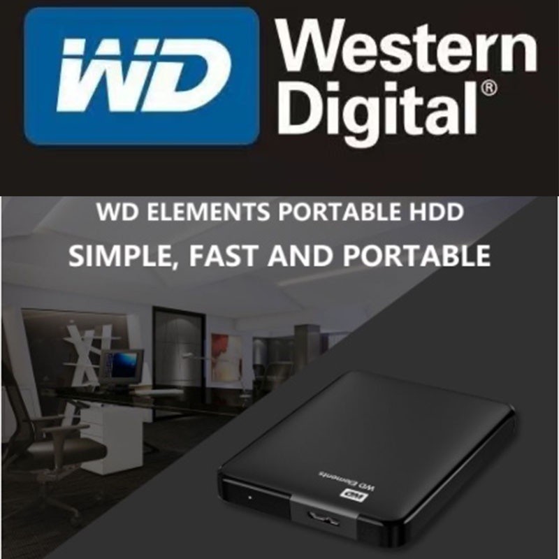 WD External Harddisk 1TB/2TB ฮาร์ดดิสก์แบบพกพา USB 3.0 ฮาร์ดดิสก