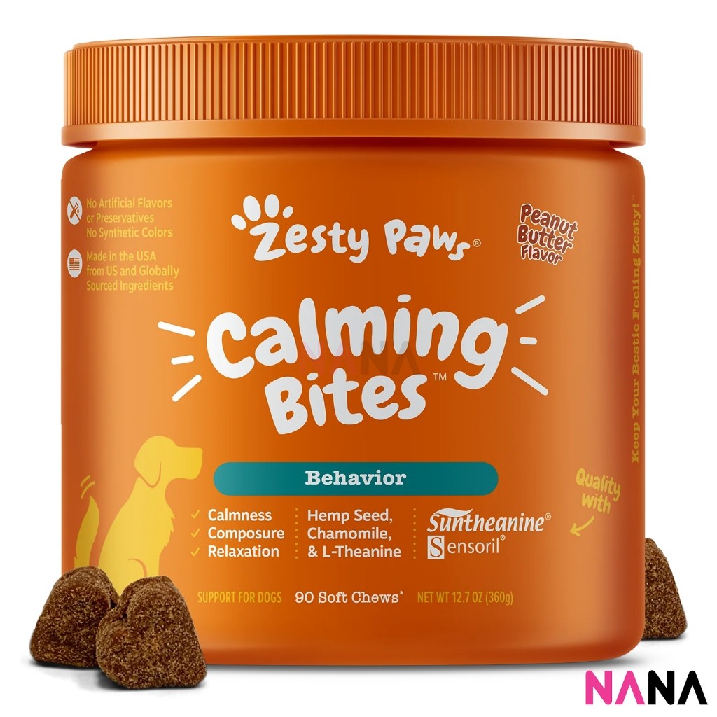 Zesty Paws Calming Bites - Peanut Butter Flavor 90 Soft Chews (EXP:04 2026)