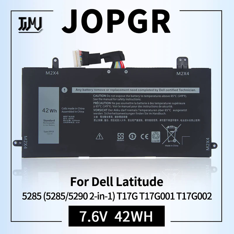 J0PGR แล็ปท็อปเปลี่ยนแบตเตอรี่สำหรับ Dell Latitude 12 5285 5290 2-In-1 T17G 0J0PGR JOPGR 1WND8 X16TW