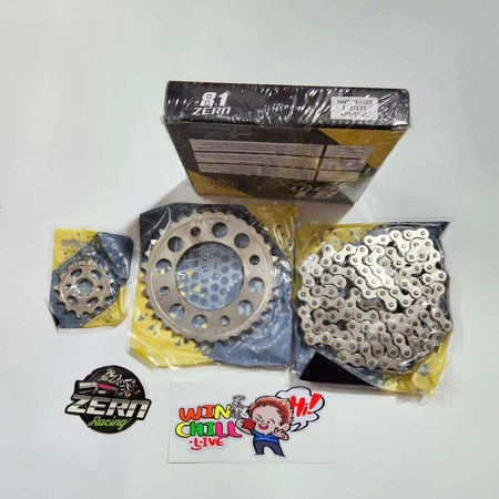 ZERN81 ชุด โซ่สเตอร์ เลส 420 14-32-108L เจาะไล่เบา เงาสุด ใช้สำหรับอามยืดอามย่อได้ WAVE110i / WAVE125S / WAVE125R / WAV