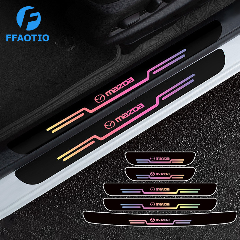 FFAOTIO เลเซอร์ กันรอยประตูรถยนต์ กันรอยท้ายรถ สำหรับ Mazda 2 CX3 3 CX8 CX5