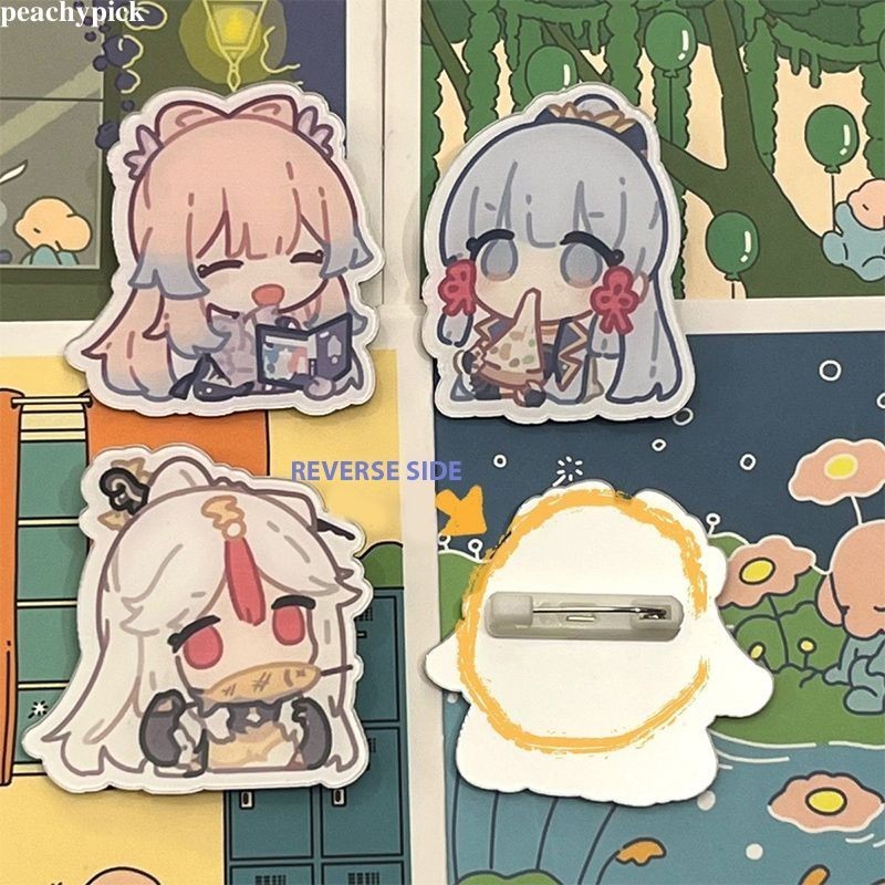 peachypickCreative เข็มกลัดอะคริลิคน่ารักการ์ตูนเข็มกลัดกระเป๋าเป้สะพายหลังอุปกรณ์เสริมจี้ Pins