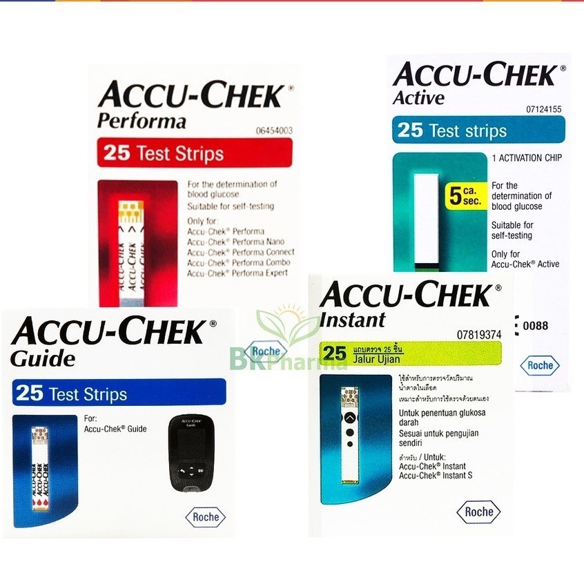 ของแท้ 100% AccuChek Accu-Chek แถบตรวจ แผ่นตรวจน้ำตาล Performa Active Instant Guide Test Strip Accu-