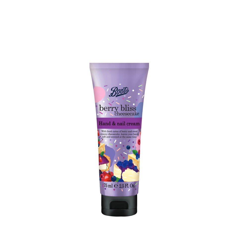 BOOTS FLAVOUR บู๊ทส์ เบอร์รี่ บลิส ชีสเค้ก แฮนด์ แอนด์ เนล ครีม 75 มล. เฟ เวอร์ คอลเลคชั่น
