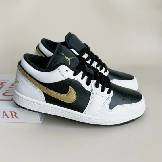 Nike Air Jordan 1 Low " Reverse Panda " Black gold ของแท้ 100%