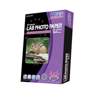 [260 แกรม มีลายน้ำที่ด้านหลัง] Hi-jet กระดาษโฟโต้ ผิวกึ่งมันกึ่งด้าน - Inkjet Platinum Lab (Backside-coated) - 4*6,A4,A3
