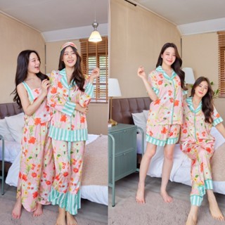 ชุดนอน Muslin pajamas [ โค้ด MUSSEP130 ลด 130 ฿] ชุดนอนSilk Satin( รุ่น P1123,T1123,N1123,L1123,R1123 )