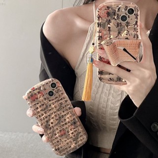 เคสโทรศัพท์มือถือ พร้อมขาตั้ง ประดับพู่ สําหรับ Apple iPhone 14Pro Max 11 13pro 12Promax