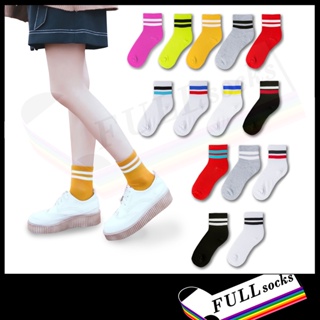 ถุงเท้าโอสคูล "ข้อกลาง 2 แถบ"​ ขนาด 
Free Size Old School Quarter socks 2 strips_C11,12