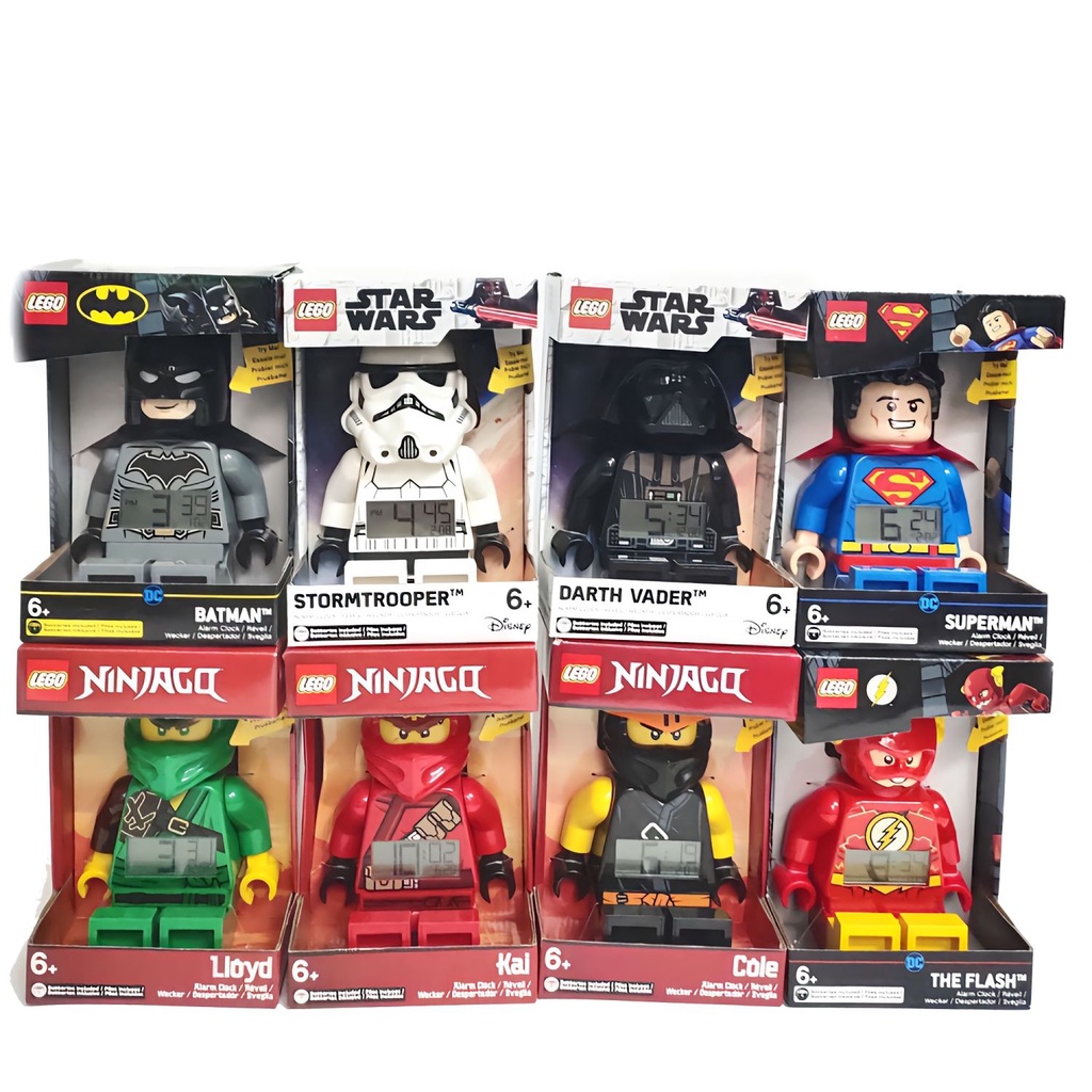 ♤นาฬิกาปลุกเลโก้ Batman Superman Ninja Spider-Man ของเล่นเด็กของขวัญ