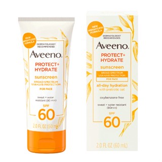 Aveeno Protect &amp; Hydrate Sunscreen Face Lotion - SPF 60 - 2floz/60ml ครีมกันแดดสำหรับใบหน้าจากUSA ซึมดี กลมกลืนไปกับผิว