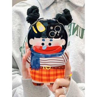 ใหม่ เคสโทรศัพท์มือถือนิ่ม กันตก ลายผู้หญิงผมยาวน่ารักน่าเกลียด สําหรับ Iphone 14promax 13 12pro