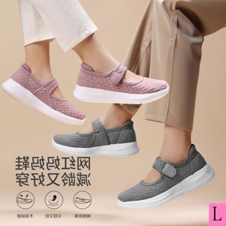 Velcro รองเท้าลําลอง พื้นนิ่ม ระบายอากาศ ใส่สบาย น้ําหนักเบา สําหรับผู้สูงอายุ คุณแม่ @-