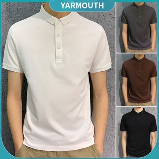 Yyr_ เสื้อเชิ้ตแขนสั้นลําลอง ระบายอากาศ สีพื้น ติดกระดุม เหมาะกับฤดูร้อน สําหรับผู้ชาย