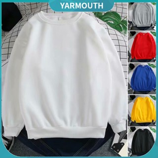 Yyr_ เสื้อกันหนาว สีพื้น ไม่เป็นขุย