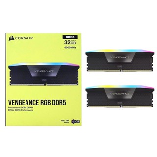 Corsair VENGEANCE RGB 32GB (2x16) DDR5 DRAM 6000MHz C36 Memory (Black) for Intel