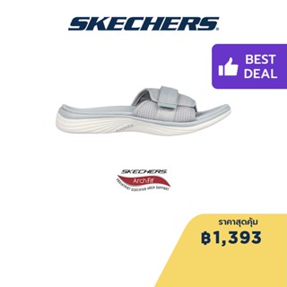 Skechers สเก็ตเชอร์ส รองเท้าแตะผู้หญิง Women On-The-GO Arch Fit Radiance Irresistible Walking Sandals - 141322-GRY Arch Fit, Machine Washable, Ultra Go