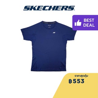 Skechers สเก็ตเชอร์ส เสื้อยืดแขนสั้นผู้หญิง Women Running Tee Apparel - SP22Q4W372-PRBL