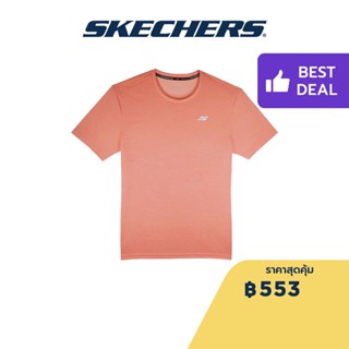 Skechers สเก็ตเชอร์ส เสื้อยืดวิ่งแขนสั้นผู้ชาย Men Running Tee Apparel - SP22Q4M435-DKCR