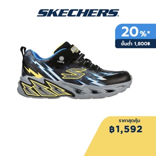 Skechers สเก็ตเชอร์ส รองเท้าเด็กผู้ชาย Boys Light Storm 2.0 Shoes - 400150L-BKBL Air-Cooled Memory Foam Lights, On/Off Button