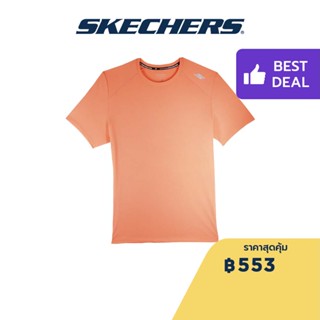 Skechers สเก็ตเชอร์ส เสื้อยืดแขนสั้นผู้ชาย Men Performance Running Short Sleeve Tee - SP22Q4M428-DKCR