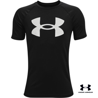 Under Armour UA Boys Tech™ Big Logo Short Sleeve อันเดอร์ อาร์เมอร์เสื้อออกกำลังกายสำหรับเทรนนิ่ง สำหรับเด็กผู้ชาย