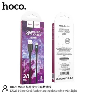 ส่งเร็ว👍🏻Hoco Du23 cool flash charging data cable with light สายชาร์จ3A 1M ชาร์จเร็ว ใช้สำหรับ Micro/Type-c/L