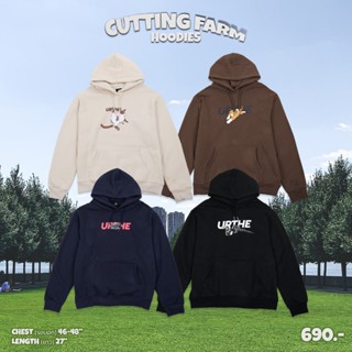 Urthe - เสื้อแขนยาว เสื้อกันหนาวแบบมีฮู้ด รุ่น CUTTING FARM HOODIES