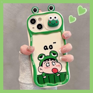 ใหม่ เคสโทรศัพท์มือถือ ลายการ์ตูนกบชินจังน่ารัก มีหน้าต่างเลื่อน สําหรับ Apple Iphone 14promax 13 12