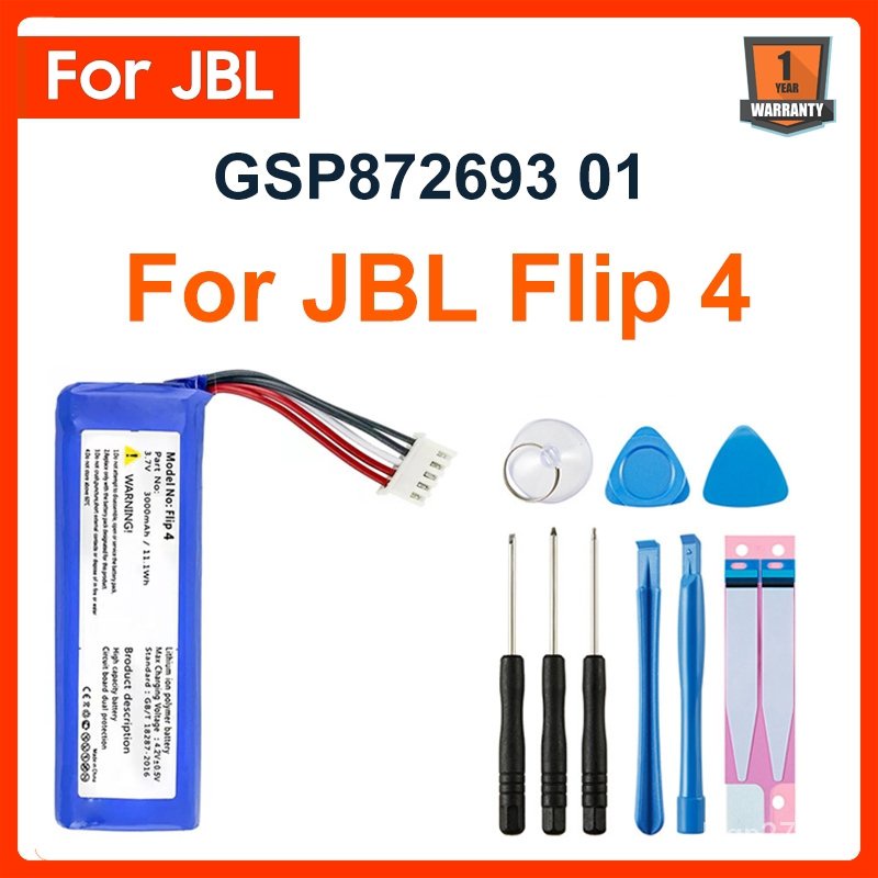 Original GSP872693 01 3000MAh แบตเตอรี่ทดแทนสำหรับ JBL Flip 4 Flip 4 Special Edition แบตเตอรี่ VXYR
