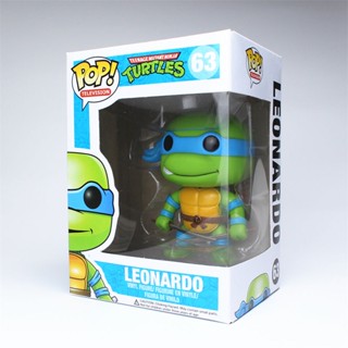 ♛▬◎[ใหม่ของแท้ชนิดบรรจุกล่อง] FUNKO POP Teenage Mutant Ninja Turtles Leonardo/Da Vinci ฟิกเกอร์ของเล่นอินเทรนด์