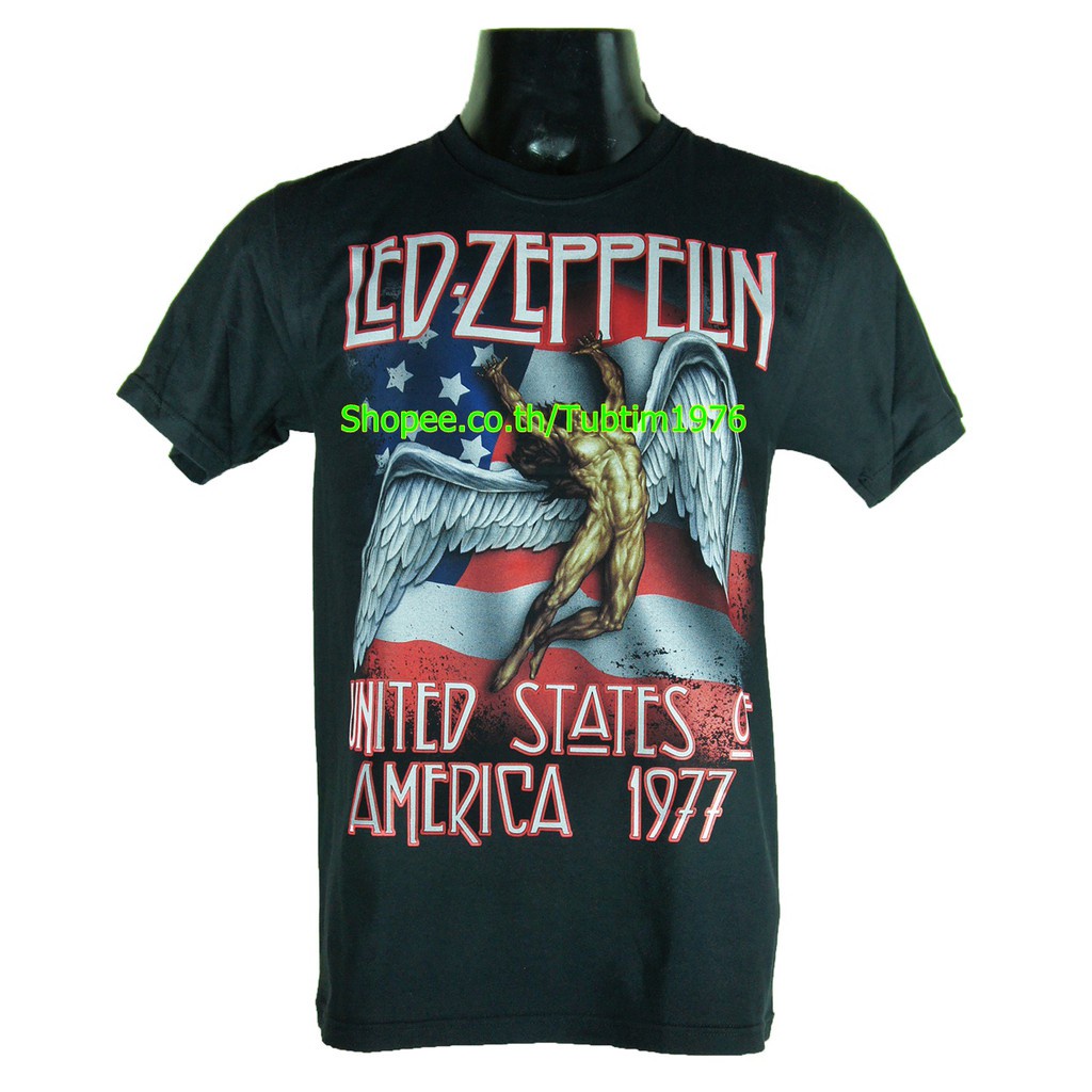 เสื้อวง Led Zeppelin ผ้าร้อยวงดนตรีร็อค วินเทจ เลด เซพเพลิน LZN1495