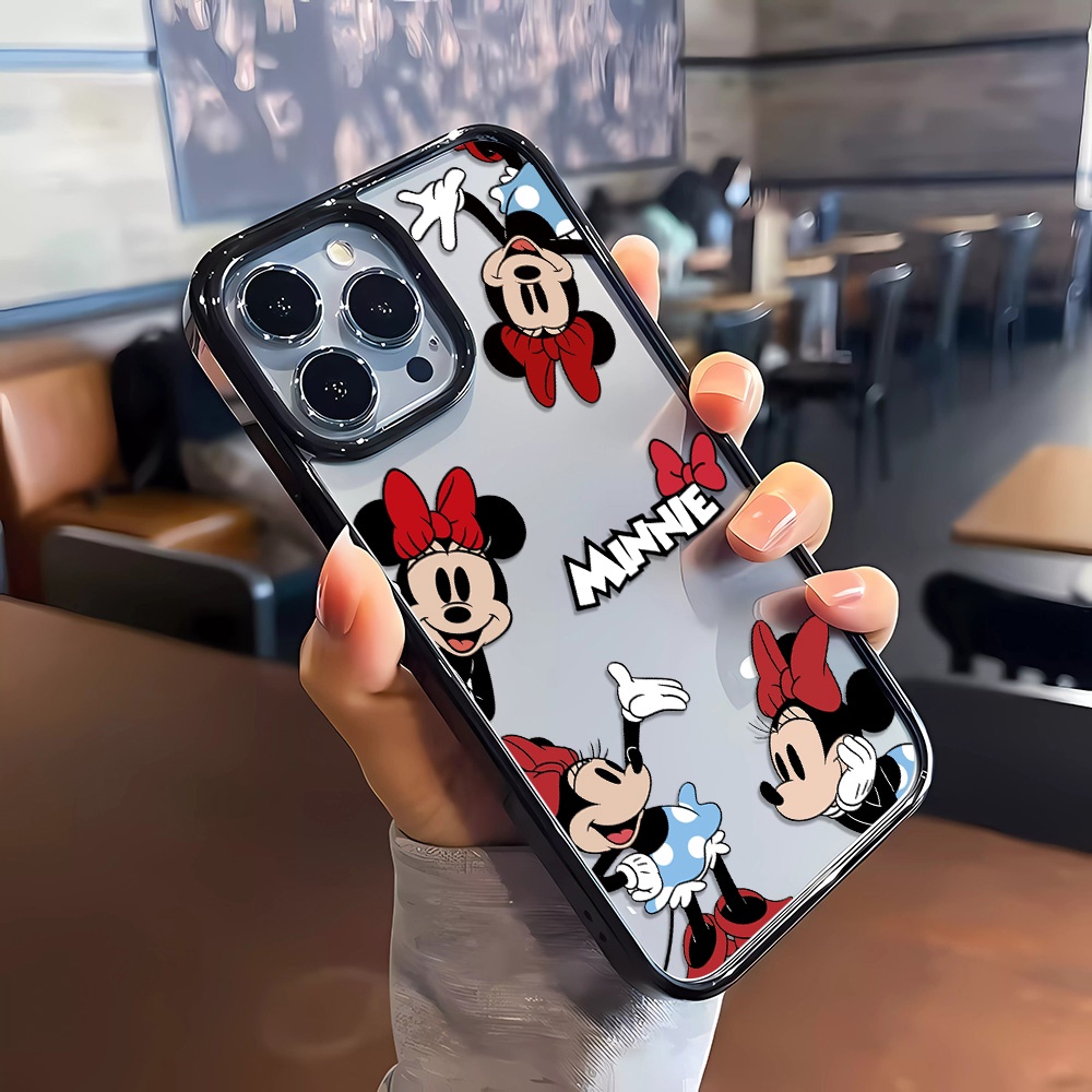 เคสโทรศัพท์มือถืออะคริลิคใส แบบแข็ง กันกระแทก ลายการ์ตูนมิกกี้เมาส์ สําหรับ iphone 15 Pro Max 14 11 13 12 7 Plus 8 X XS Max