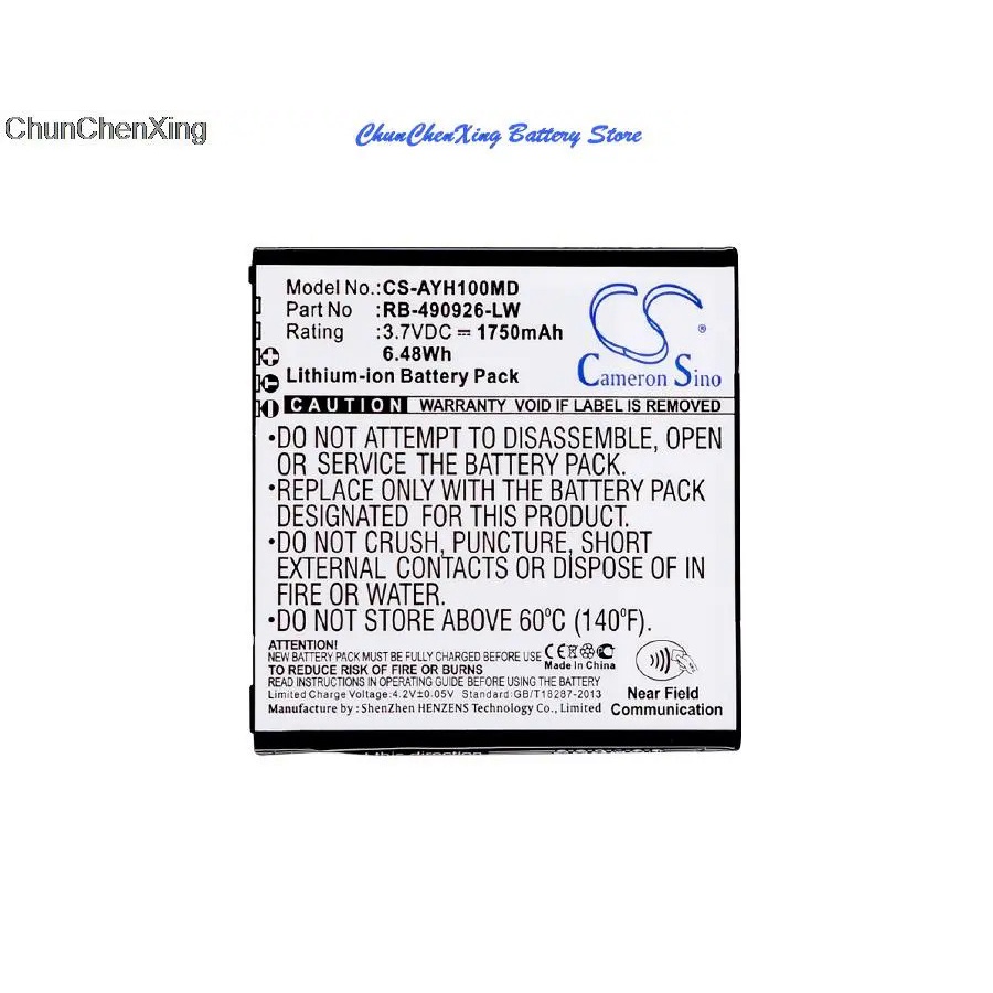 X4SY 1750mAh Battery 490926A, RB-490926-LW for Ascom Myco, Myco SH1 VoWiFi