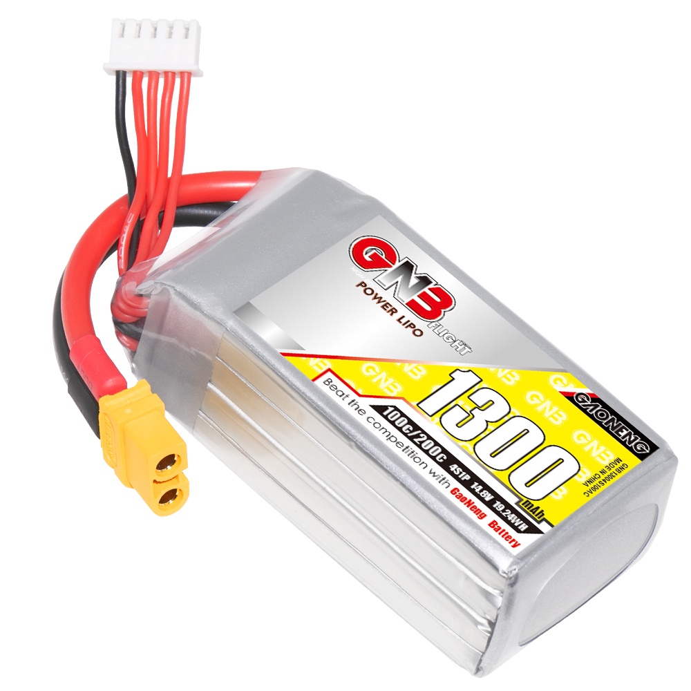 ✼GAONENG GNB 1300MAH 14.8V 4S 100C XT60 RC LiPo Battery Drone FPV Graphene LiPo 180-330mm Brushless 