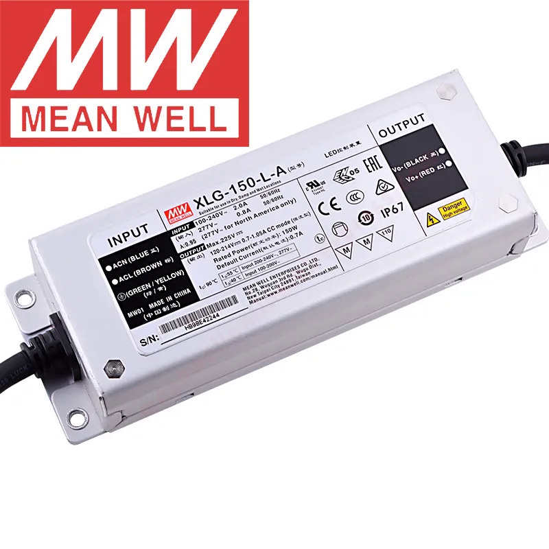 Mean Well XLG-150-L-A Skyscraper/street Lighting Meanwell 150W/120-214V/350-1050mA โหมดพลังงานคงที่ 