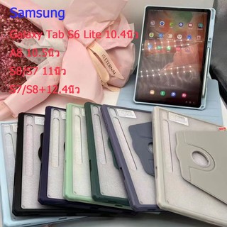 เคสอัจฉริยะ 360°หมุนได้เคสหนังอะคริล Samsung Galaxy Tab S6 Lite S10FE+ A8 A9 A11 +S8 S9 FE  11นิ้ว s9 S7 FE S8 +12.4นิ้ว