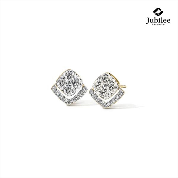 Jubilee Diamond ต่างหูเพชร Atelier Signature Earrings เพชรแท้ เพชรน้ำ 99