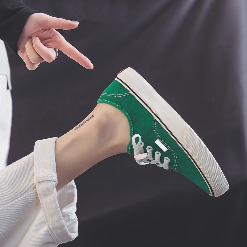 ✐☽▨Converse ของแท้ผ้าใบสีเขียวบางรองเท้าสตรี Low-Top อเนกประสงค์ 2023 ฤดูใบไม้ผลิใหม่รองเท้าผ้าใบ Br