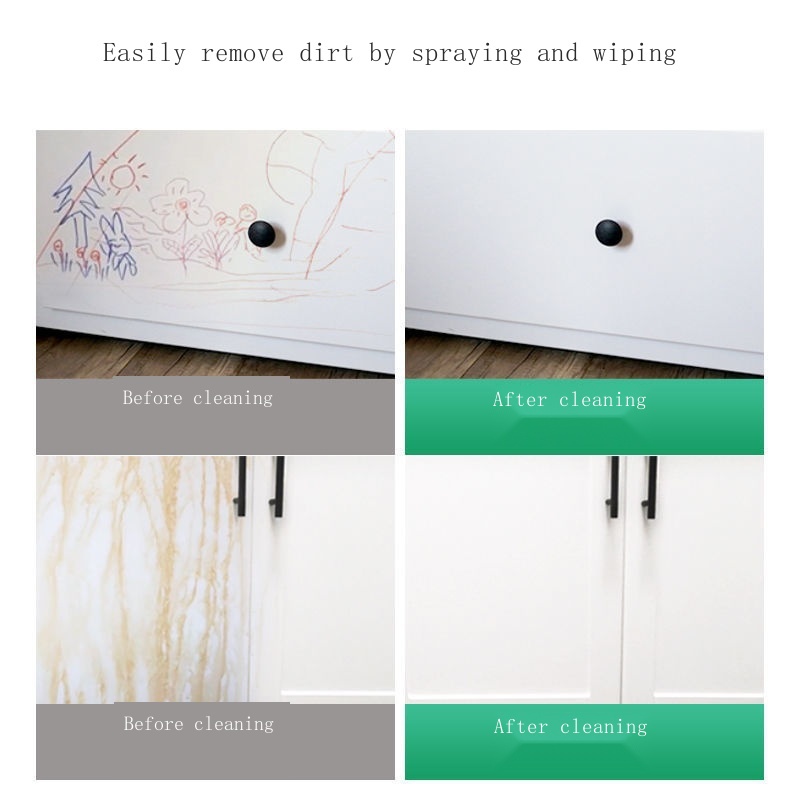 ☋✇✜น้ำยาทำความสะอาดเฟอร์นิเจอร์สีขาว การปนเปื้อนและสิ่งประดิษฐ์ที่เป็นสีเหลือง ตู้ไม้อเนกประสงค์สำหรับทำความสะอาดในครัวเ - รูปที่ 7