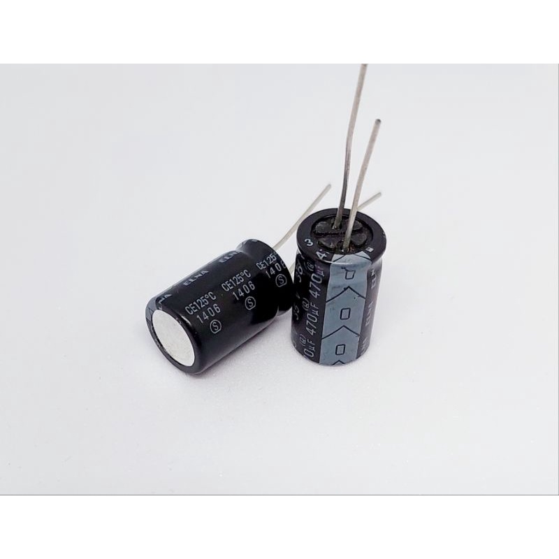 (แพ็ค 5 ตัว) คาปาซิเตอร์ 470uF 35V , Electrolytic Capacitor 470uF 35V , ตัวเก็บประจุ อิเล็กโตไลท์ 47