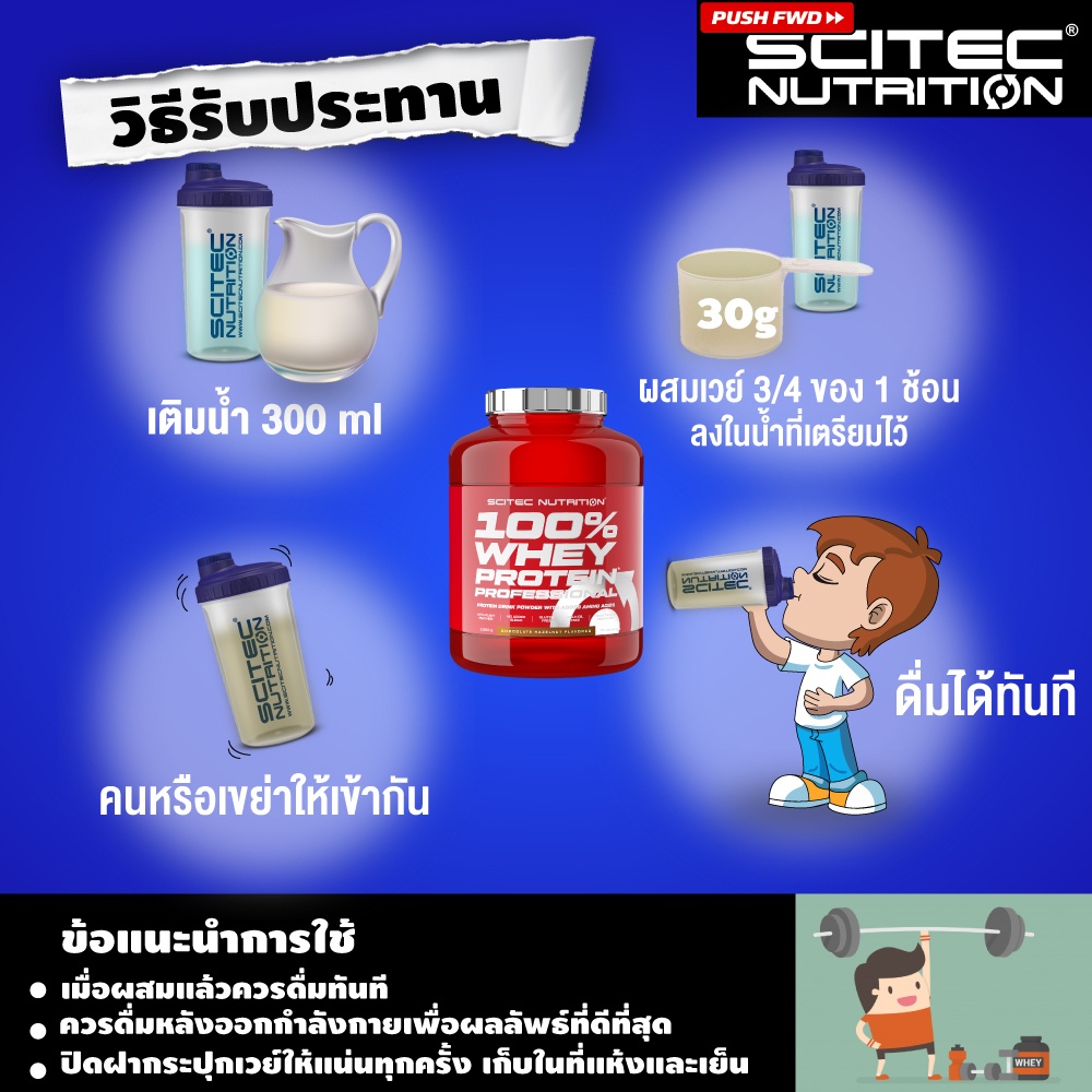 SCITEC NUTRITION Whey Protein Strawberry White Chocolate 2350g (เวย์โปรตีนสูตรเพิ่มกล้ามเนื้อ) - รูปที่ 3