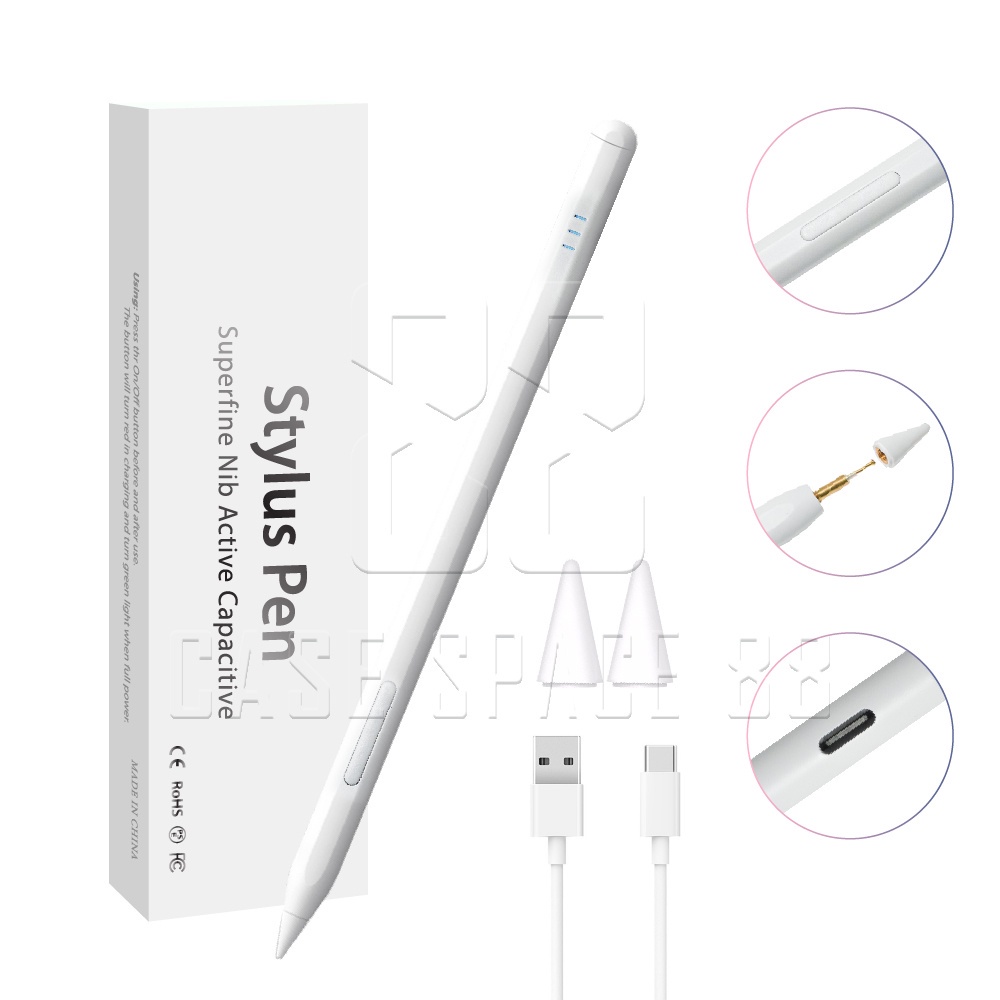 [สำหรับ ipad] ปากกาไอแพด วางมือ+แรเงาได้ Pencil stylus สำหรับ ipad gen9 gen8 gen7 gen6 Air3 Air4 Air