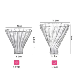 CATFE ดริปเปอร์ V60 วัสดุแก้ว แท้จากญี่ปุ่น 1-2 ถ้วย/2-4ถ้วย Glass Dripper W6ON