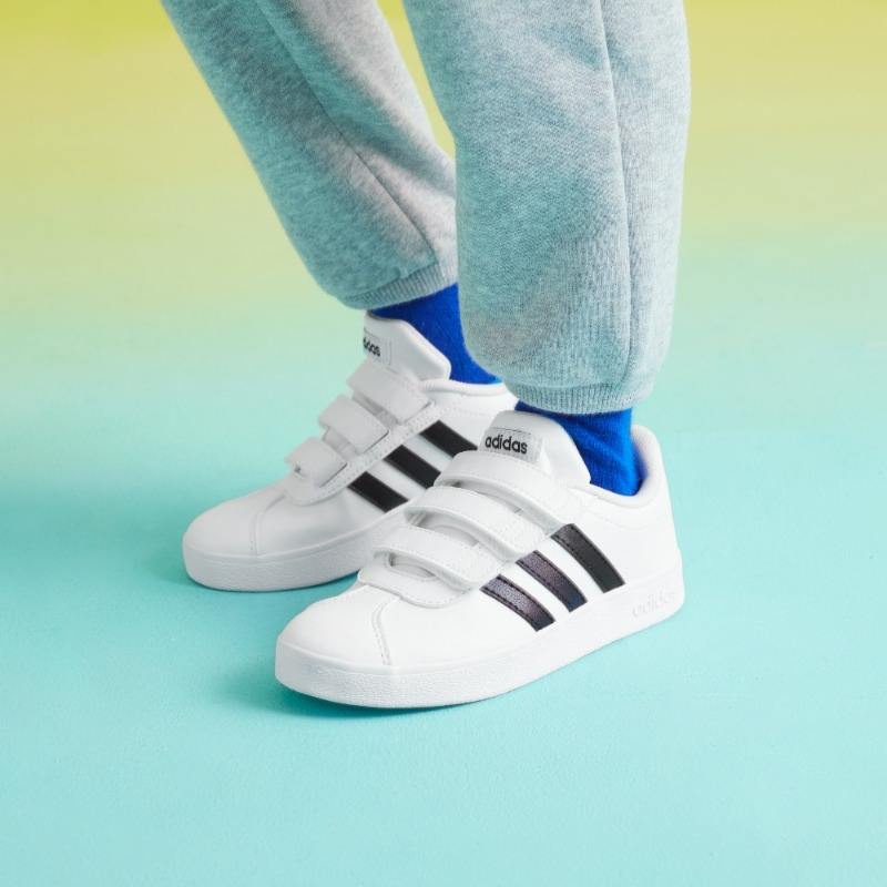 ◘☏✜"รองเท้า T-head" ร้านค้าอย่างเป็นทางการของ Adidas VL COURT รองเท้าผ้าใบเวลโครเด็กชาย