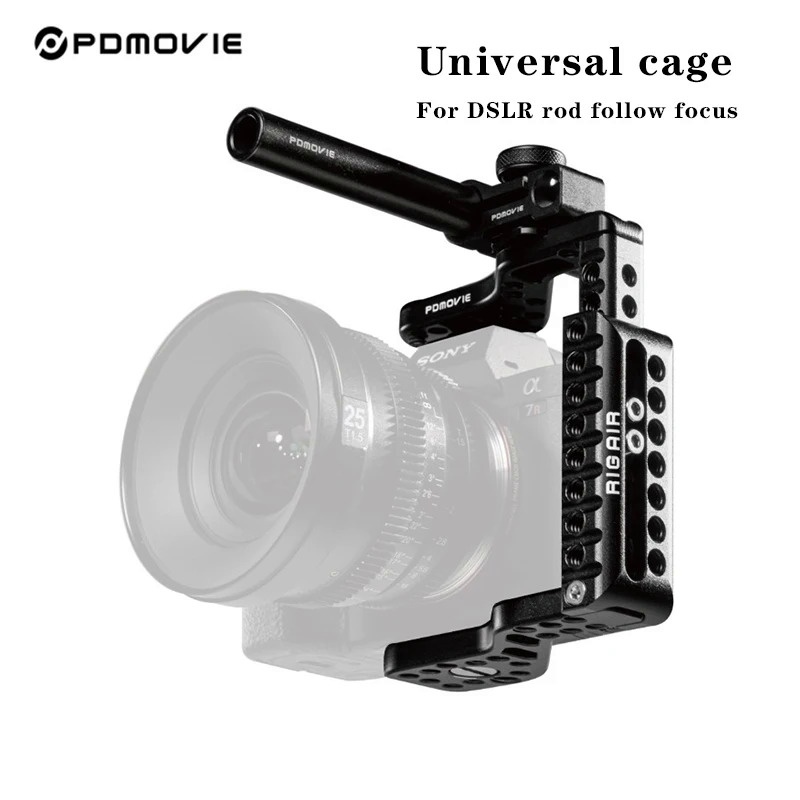 PDMOVIE Follow Focus Universal Cage สำหรับ SONY A6300 A7 Panasonic GH4 BMPCC 4K กล้อง DSLR Follow Focus Rod