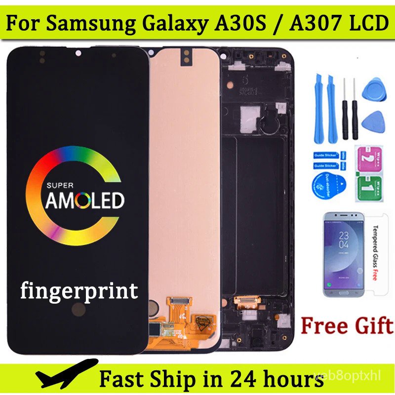 6.4 ''Super Amoled สำหรับ Samsung GALAXY A30S A307จอแสดงผล LCD Touch Screen Digitizer Assembly A307F