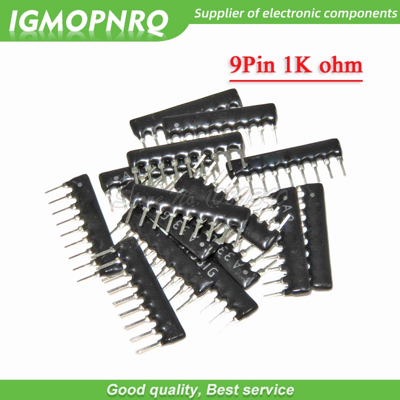 10pcs A102G DIP excusion 9pin 1K โอห์ม A102 102 9A102J 9A102G 9A102 A102J ตัวต้านทานเครือข่ายอาร์เรย